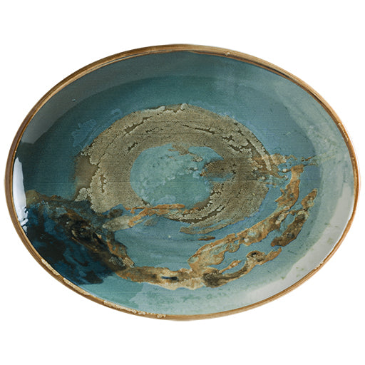 Bonna Blue Green Porcelain Futura Oval Plate 31cm